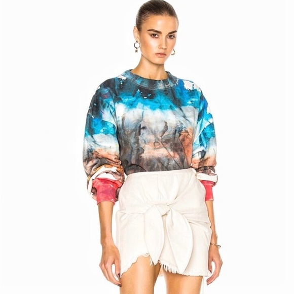 ACNE STUDIOS Yana Oil Paint Abstract Design Sweatshirt Oversized Size M - Picture 1 of 9